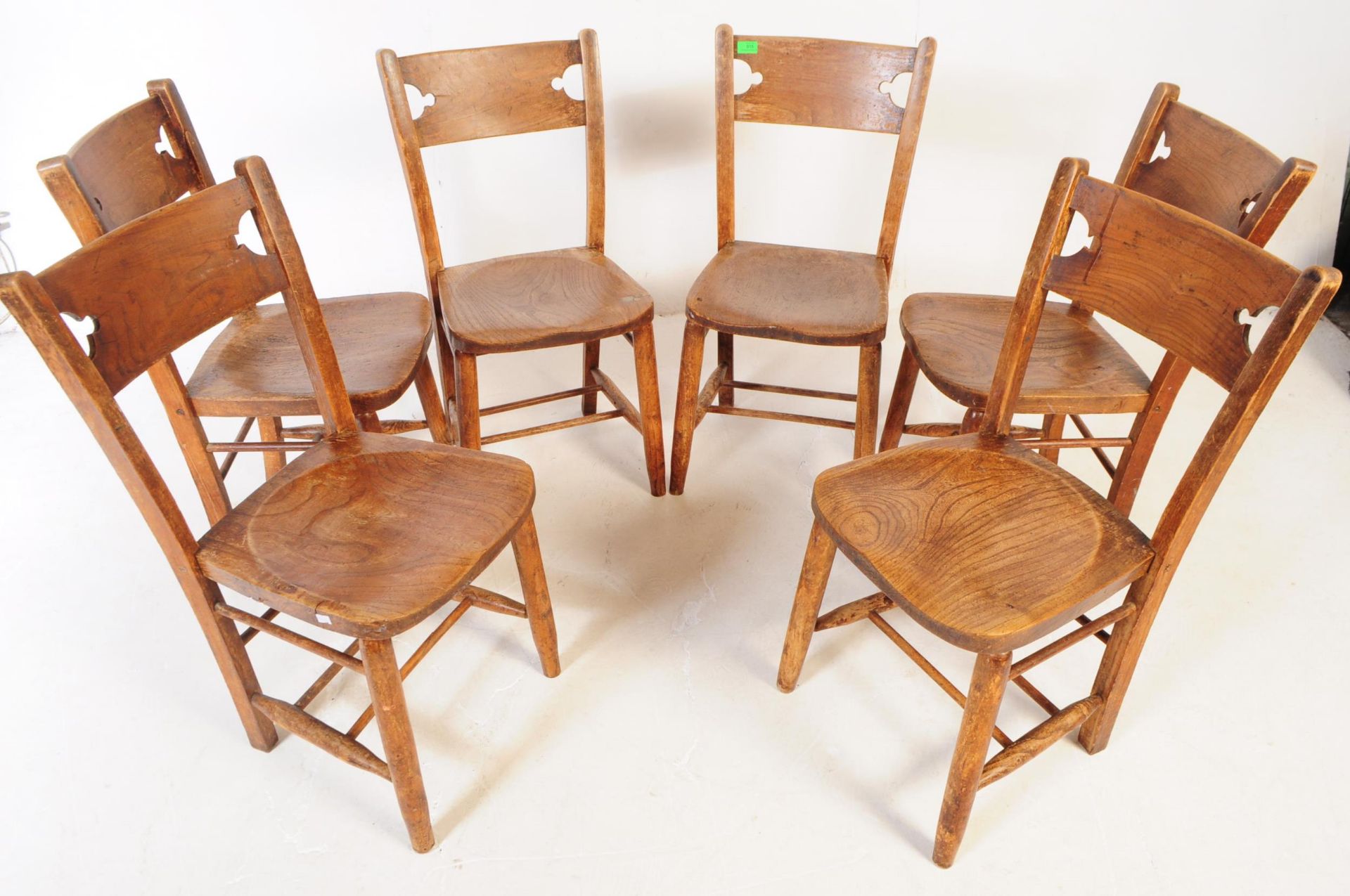 SET OF SIX VICTORIAN BEECH & ELM WINDSOR DINING CHAIRS - Image 2 of 8