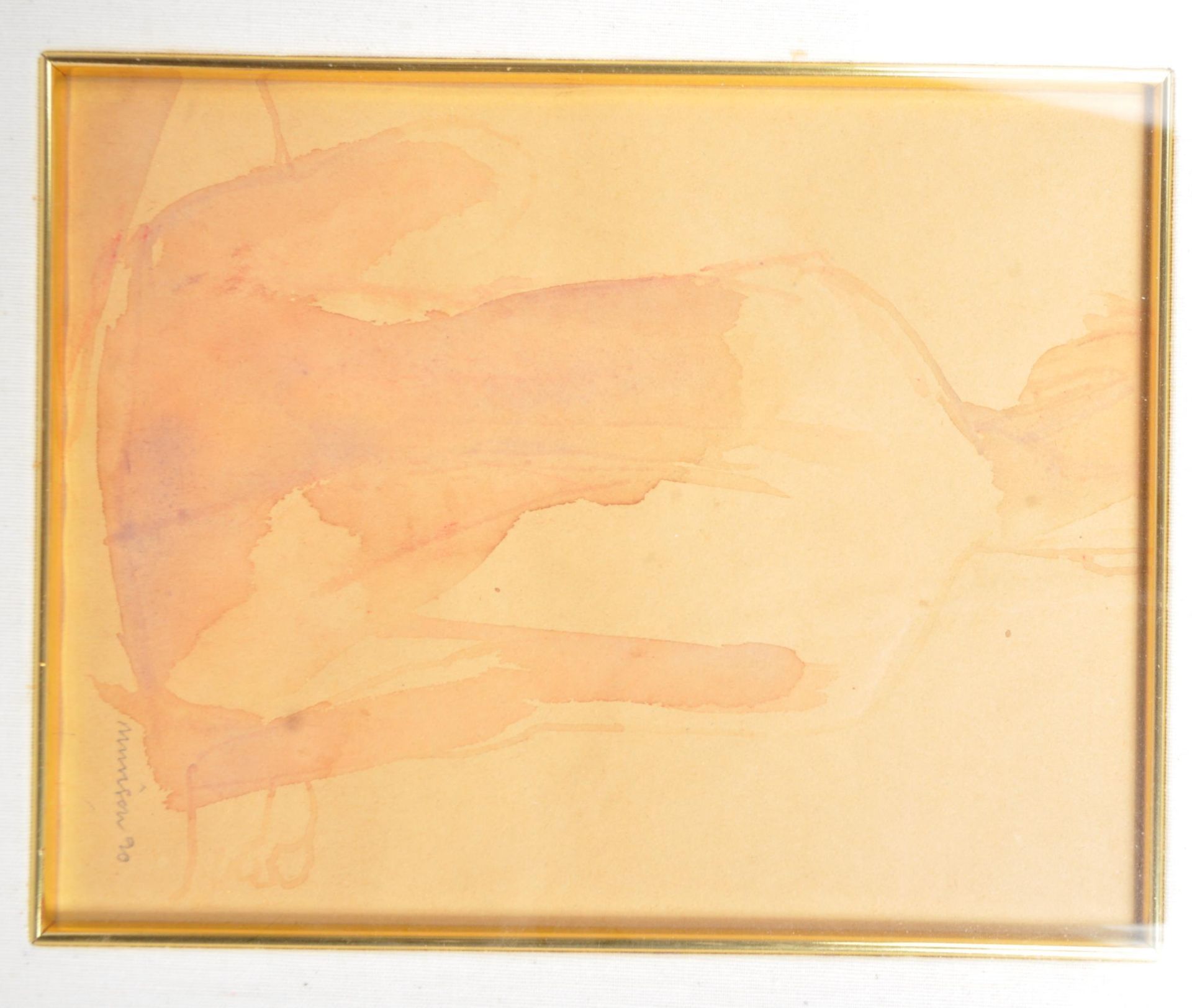 1990S WATERCOLOUR ON PAPER NUDE PORTRAIT SIGN & FRAMED - Image 5 of 5