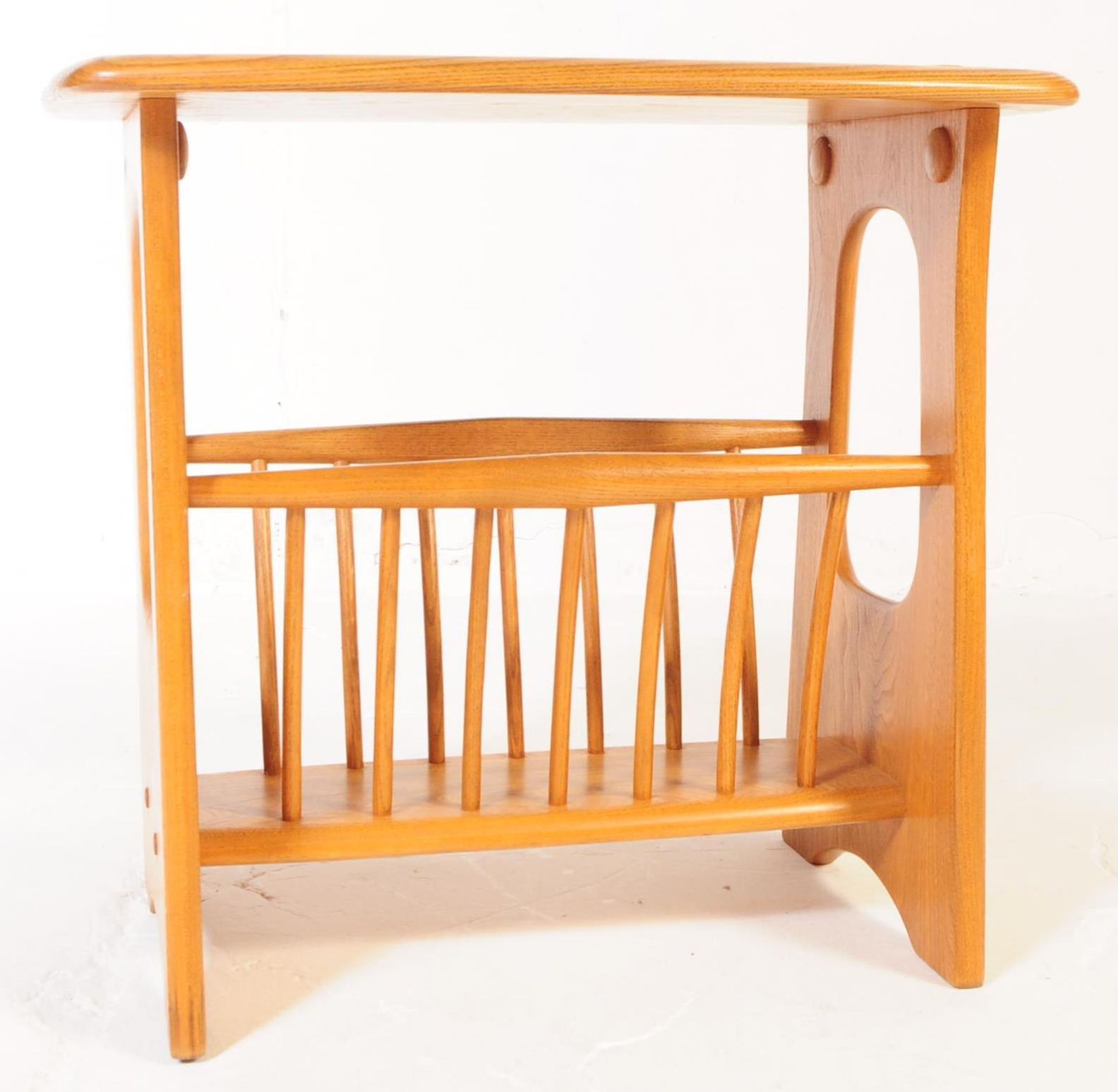 LATE 20TH CENTURY ERCOL FURNITURE CHAUCER MAGAZINE RACK TABLE