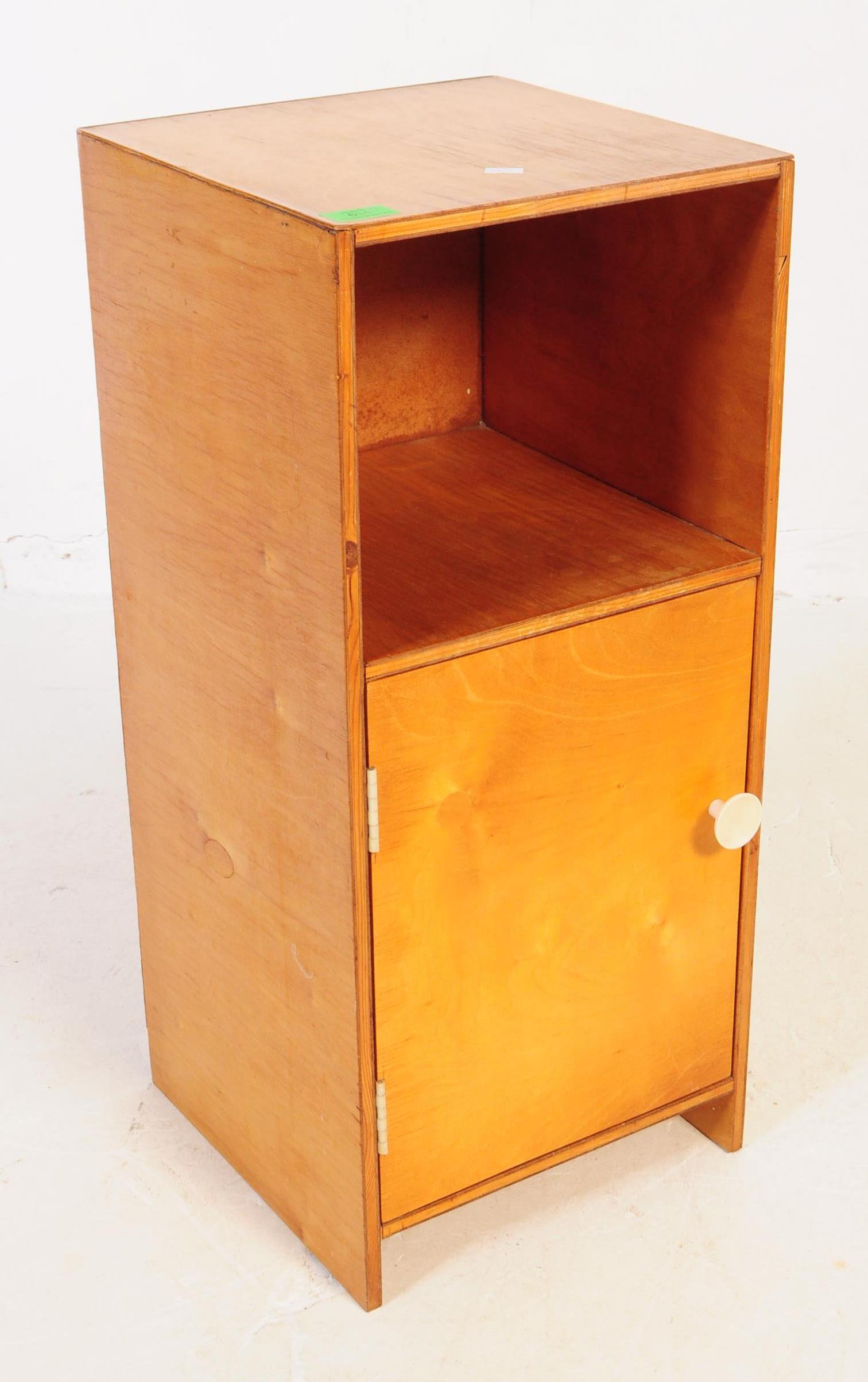 THREE MID CENTURY PLYWOOD BEDSIDE CUPBOARDS - Image 5 of 7