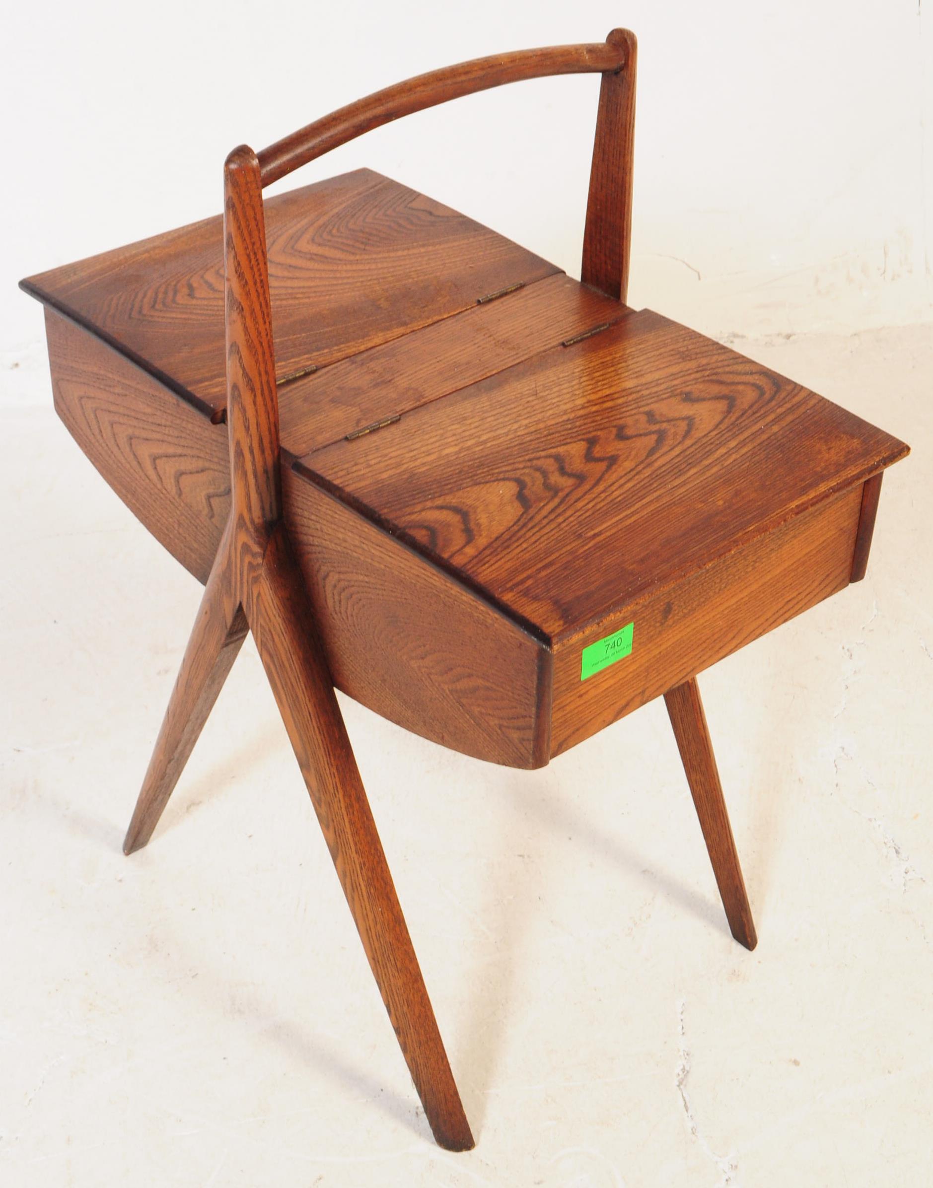 MID 20TH CENTURY TEAK WOOD SEWING BOX - Image 2 of 5