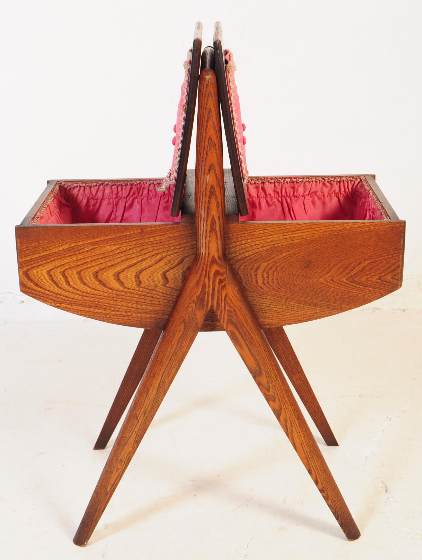 MID 20TH CENTURY TEAK WOOD SEWING BOX - Image 4 of 5