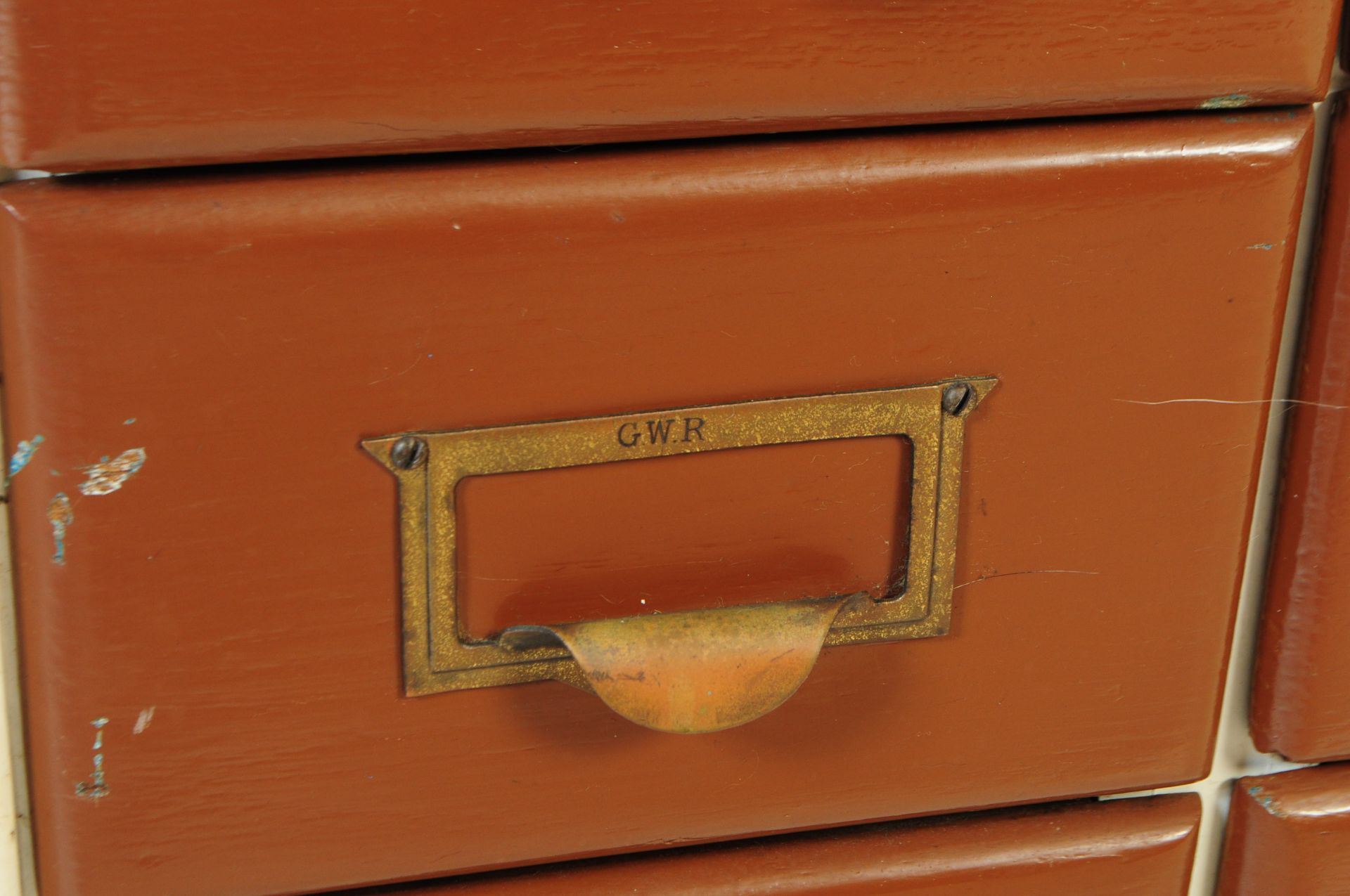 EARLY 20TH CENTURY GWR PAINTED FILING CABINET - Bild 3 aus 7
