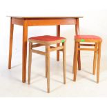 MID 20TH CENTURY FORMICA KITCHEN TABLE AND STOOLS