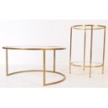 VINTAGE 20TH CENTURY METAL & GLASS OCCASIONAL TABLES