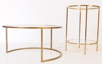 VINTAGE 20TH CENTURY METAL & GLASS OCCASIONAL TABLES