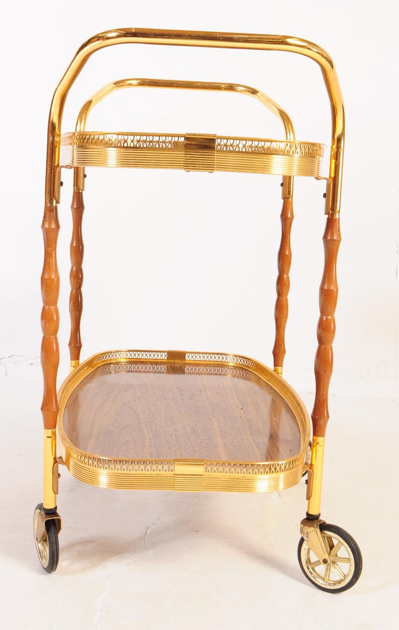 1970S GILT FRAME TWO TIER DRINKS TROLLEY - Image 11 of 14