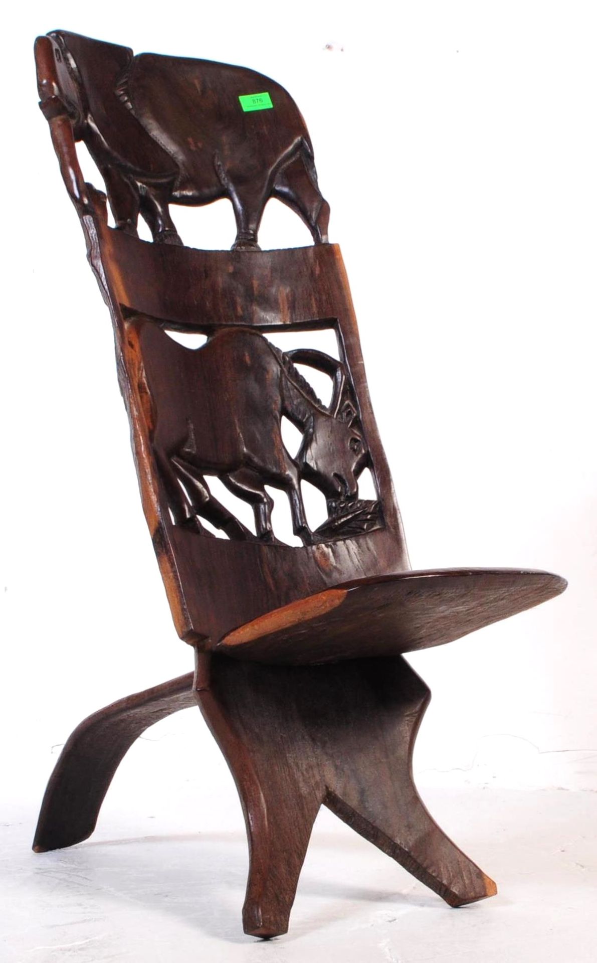 20TH CENTURY HARDWOOD AFRICAN TRIBAL BIRTHING CHAIR - Bild 2 aus 12