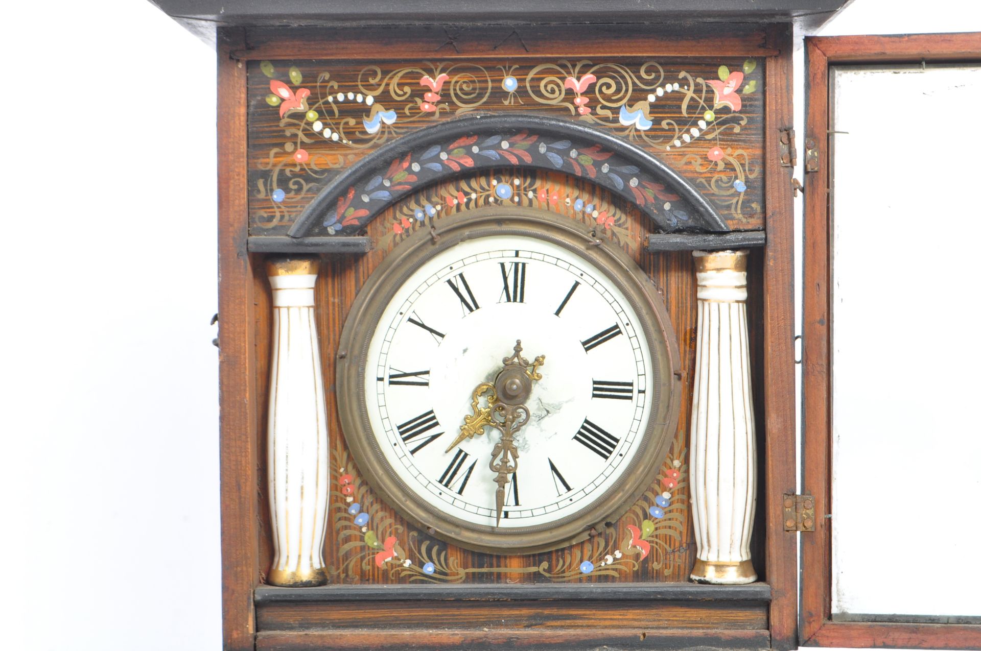 19TH CENTURY CARVED OAK BLACK FOREST WALL CLOCK - Image 6 of 8