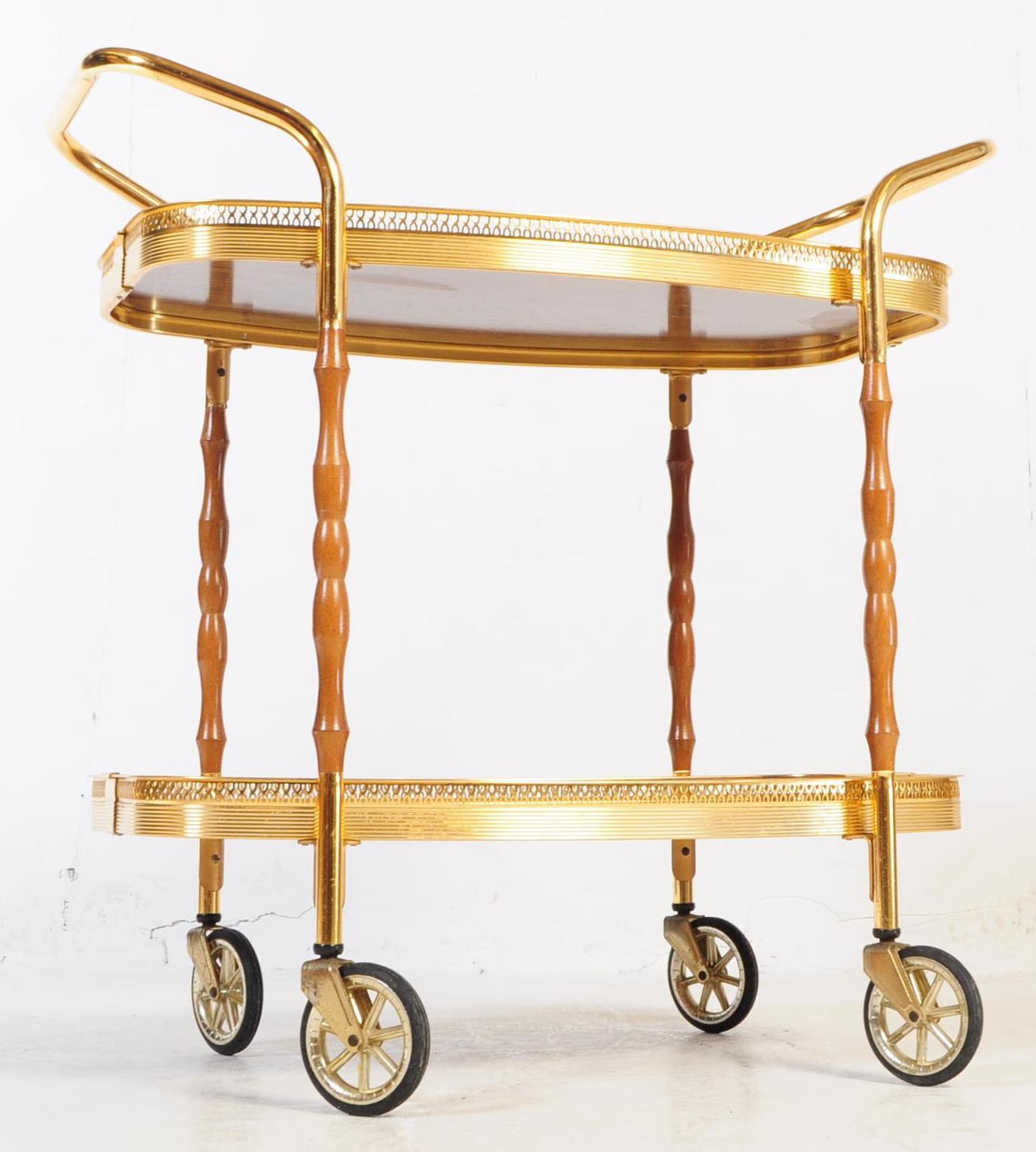 1970S GILT FRAME TWO TIER DRINKS TROLLEY - Image 3 of 14