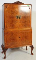 20TH CENTURY QUEEN ANNE REVIVAL WALNUT COCKTAIL BAR CABINET