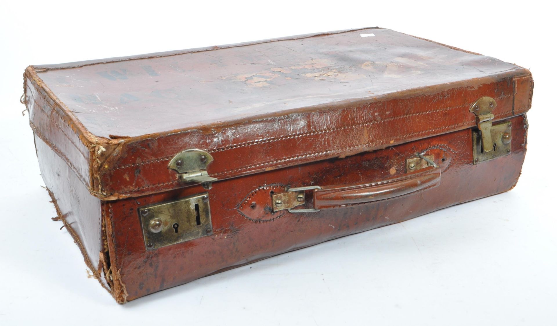 20TH CENTURY LEATHER MILITARY SUITCASE - Bild 2 aus 5