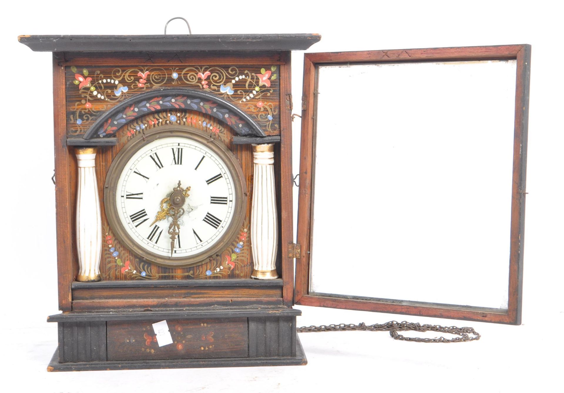 19TH CENTURY CARVED OAK BLACK FOREST WALL CLOCK - Image 2 of 8