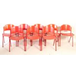 SET OF EIGHT MID 20TH CENTURY DUTCH STACKING CHAIRS