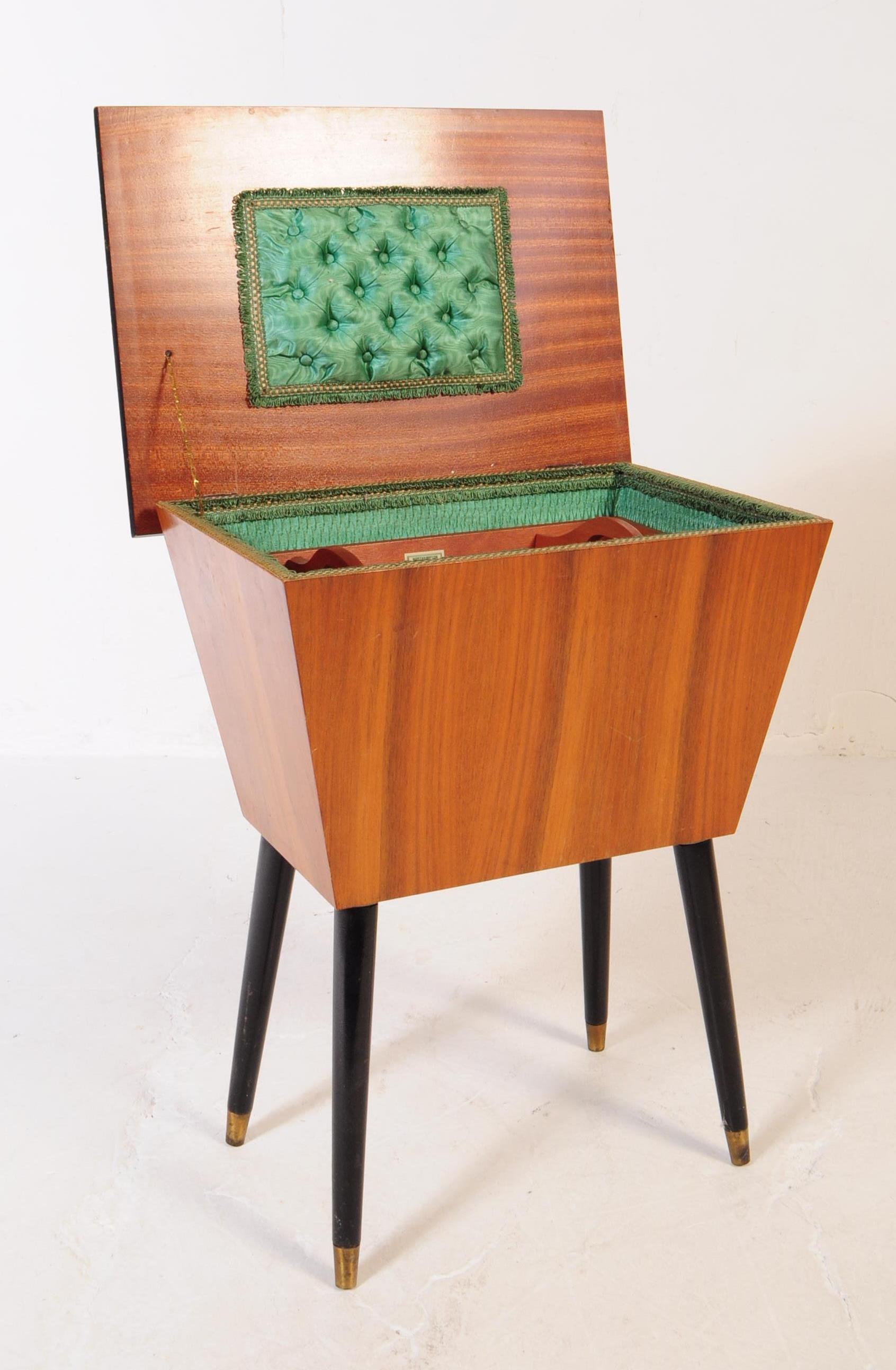 RETRO MID 20TH CENTURY TEAK VENEERED SEWING TABLE - Image 2 of 8