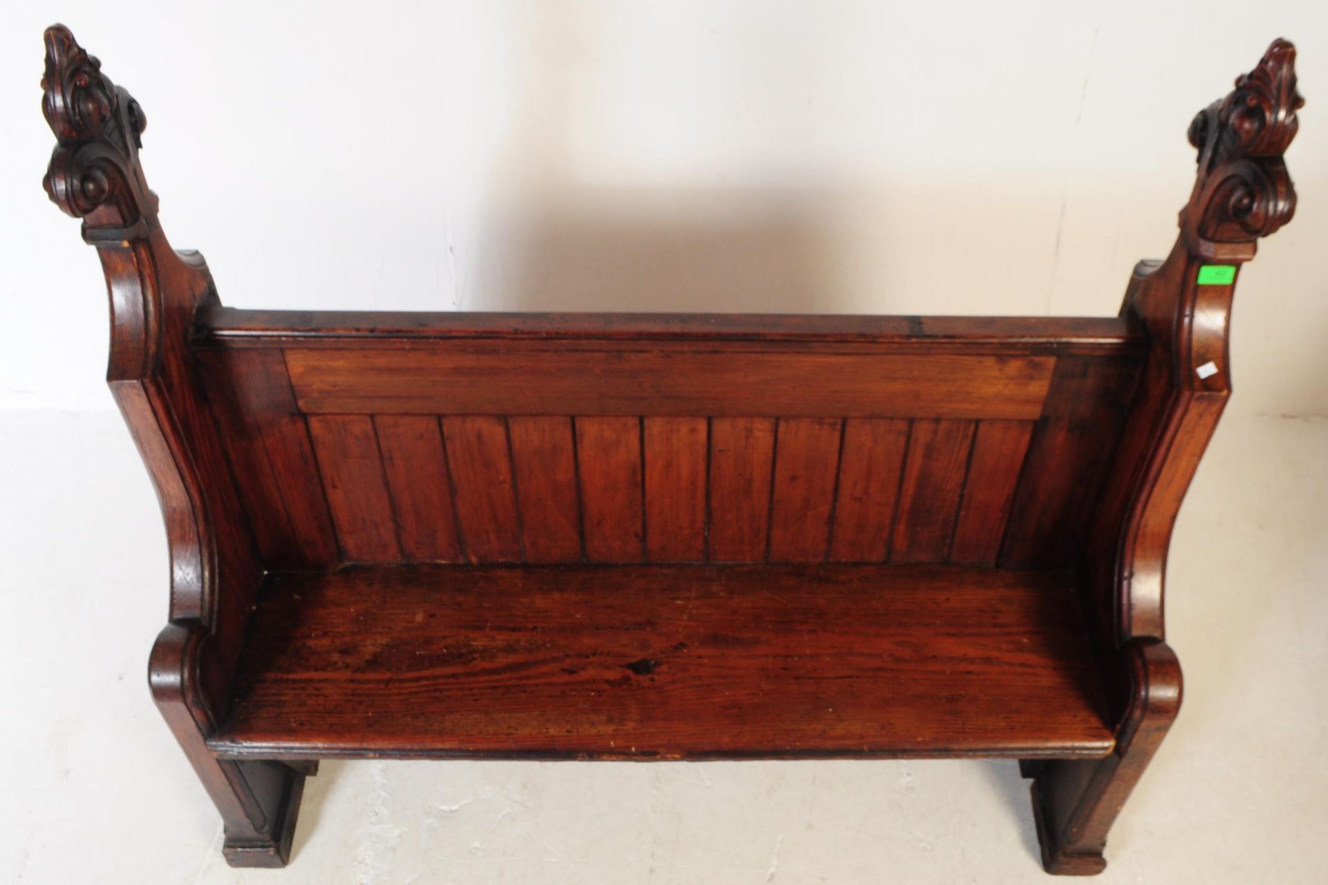 VICTORIAN 19TH CENTURY OAK ECCLESIASTICAL GOTHIC BENCH - Image 4 of 8