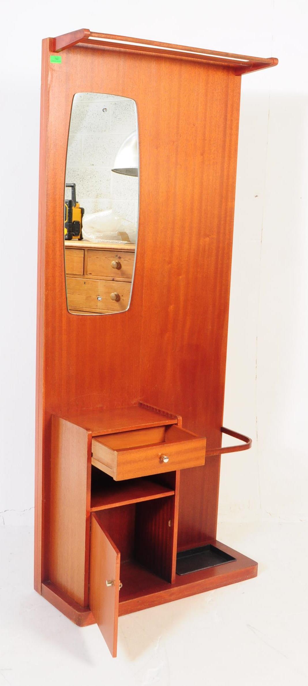 BRITISH MODERN DESIGN - RETRO MID 20TH CENTURY TEAK HALL STAND - Image 2 of 5