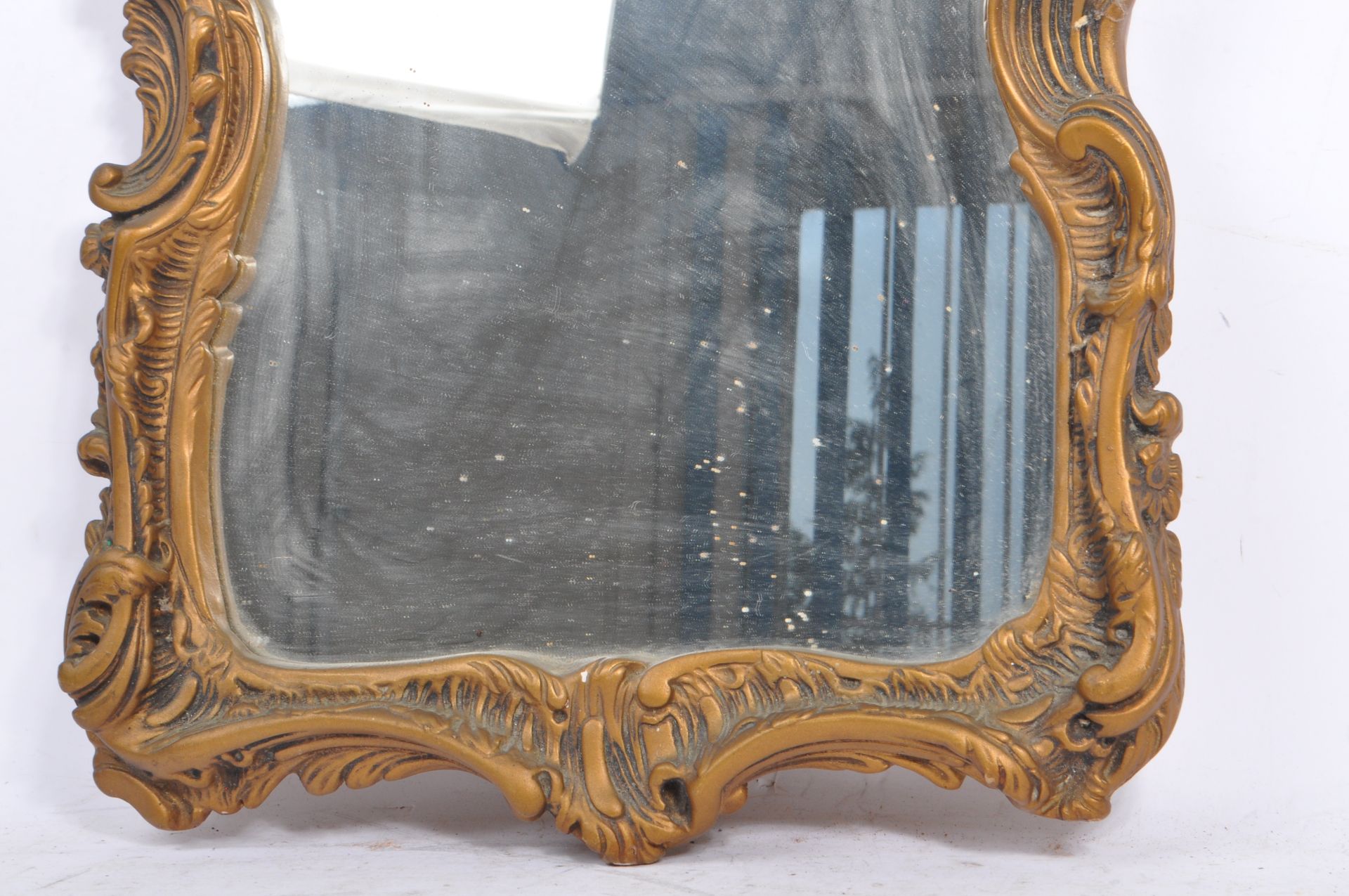 GILT PLASTER FLORENTINE ROCOCO WALL MIRROR - Image 3 of 6