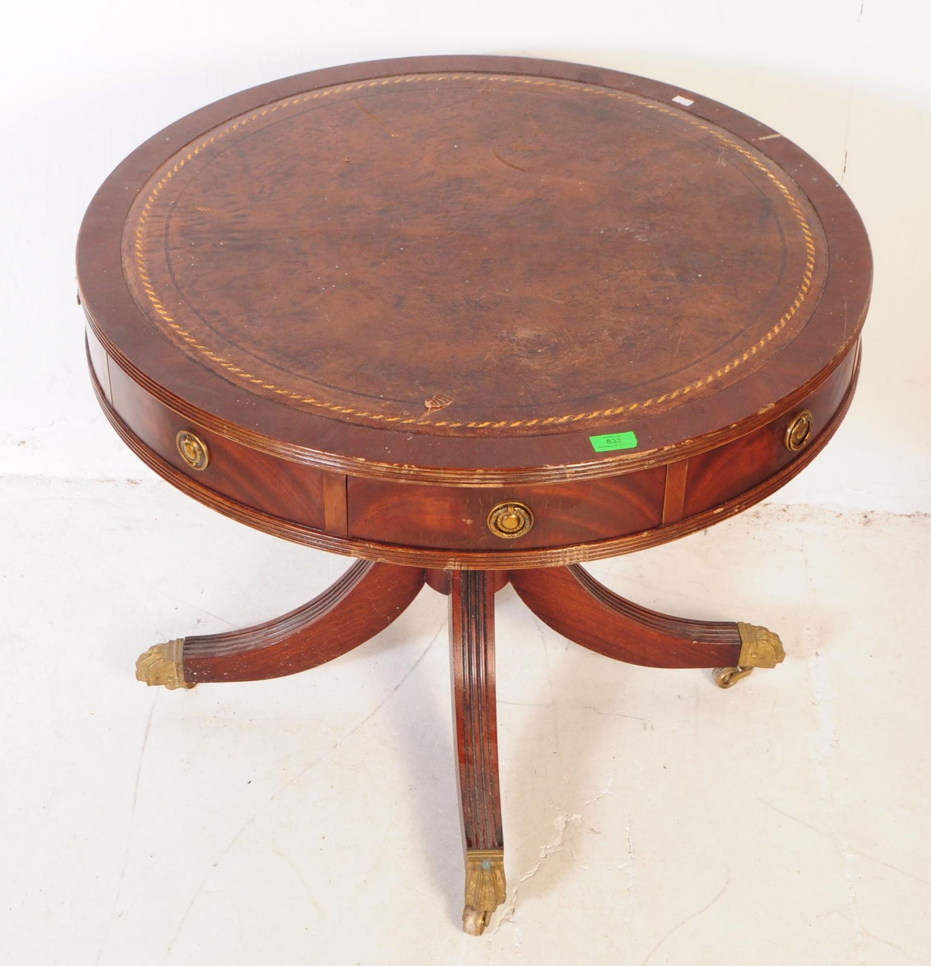 GEORGE III REVIVAL LOW MAHOGANY RENT / DRUM TABLE - Image 2 of 9