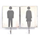 TWO 20TH CENTURY CAFE RESTROOM SIGNS