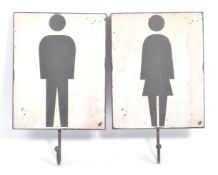 TWO 20TH CENTURY CAFE RESTROOM SIGNS