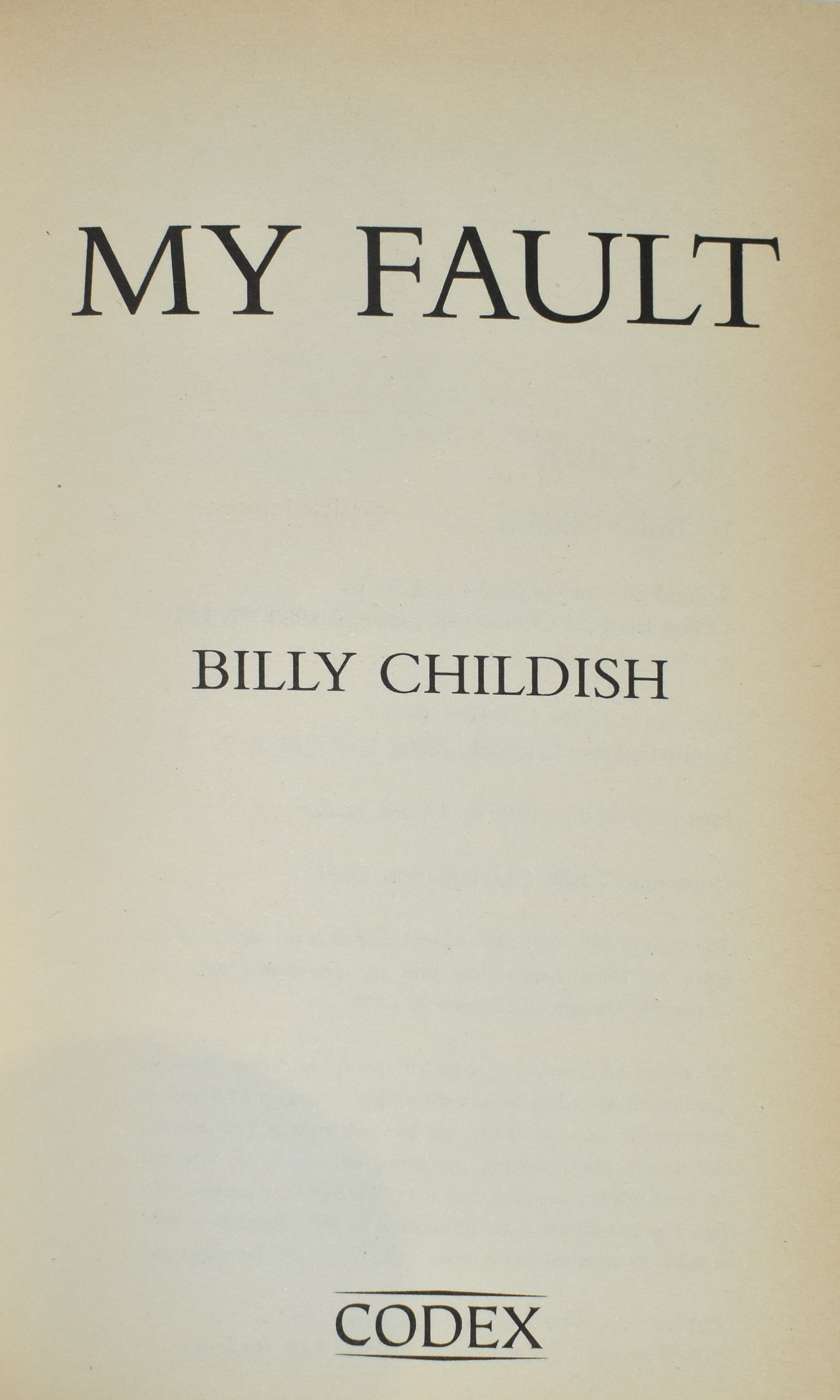 MY FAULT - SIGNED BY BILLY CHILDISH - Image 5 of 5