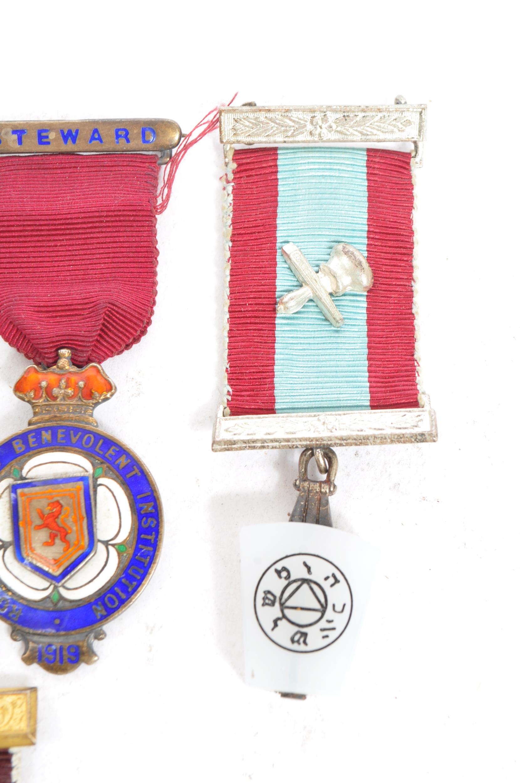 COLLECTION OF VINTAGE 20TH CENTURY SILVER MASONIC MEDALS - Image 3 of 7