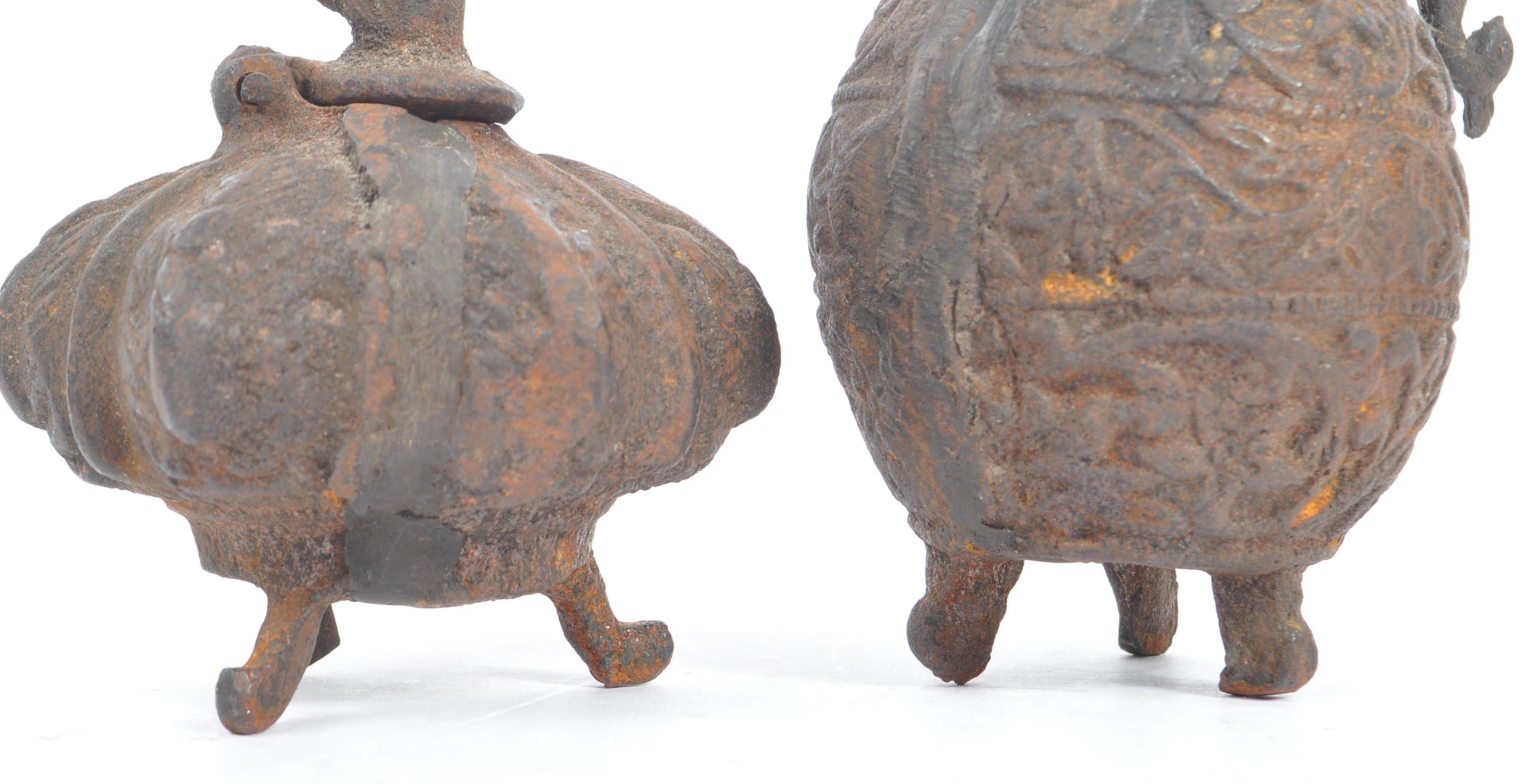 TWO EARLY 20TH CENTURY INDIAN CAST IRON INK WELLS - Image 6 of 6