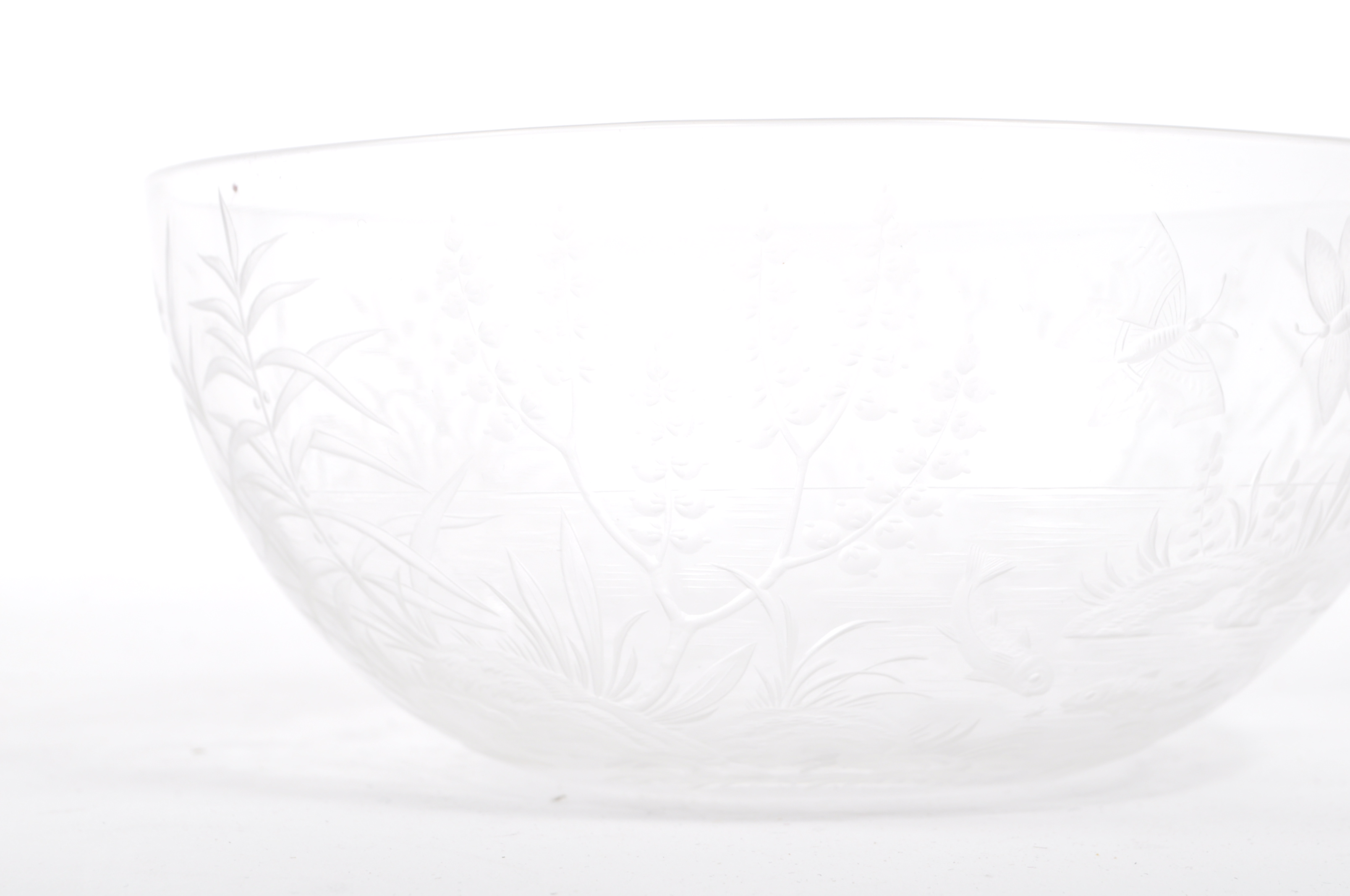 EARLY 20TH CENTURY ETCHED CHINOISERIE GLASS DISH - Image 3 of 6