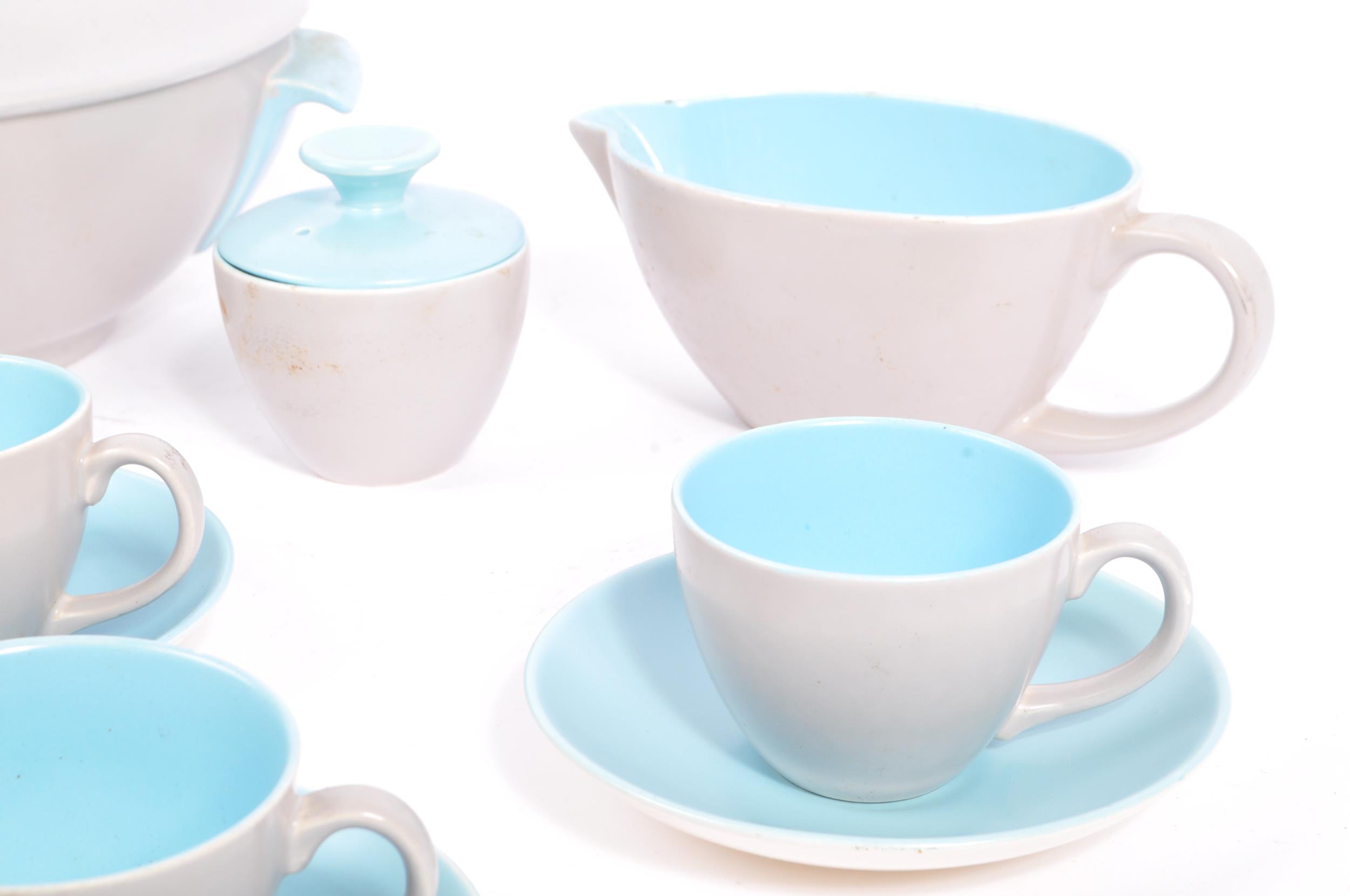 VINTAGE GREY & SKY BLUE TWINTONE SERVICE BY POOLE POTTERY - Image 3 of 8