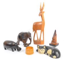 COLLECTION OF TREEN WOODEN CARVED ITEMS