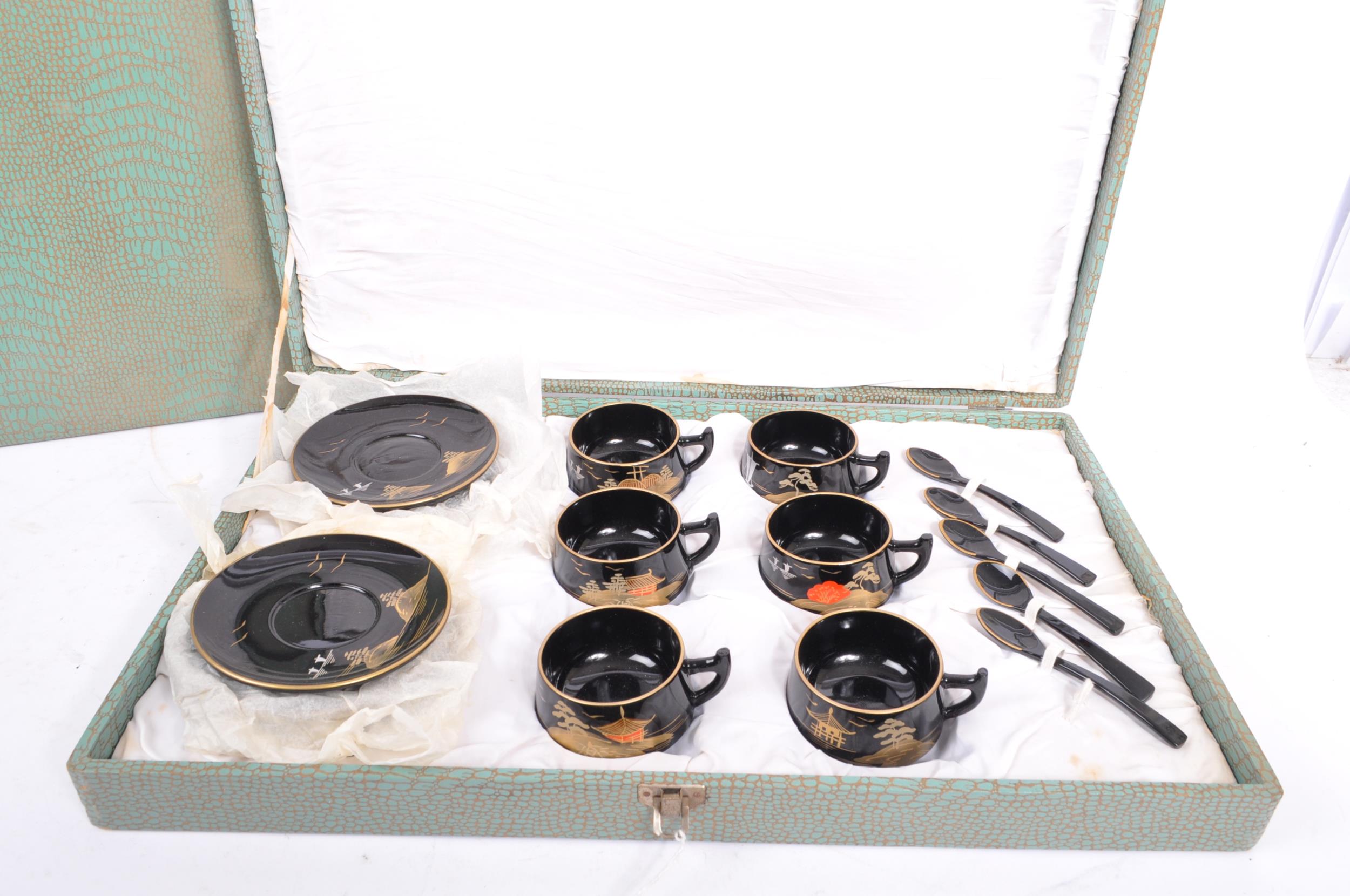 VINTAGE 20TH CENTURY BOXED ASIAN COFFEE / TEA SET - Image 8 of 15