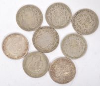 EIGHT EARLY 20TH CENTURY SILVER HALF CROWN COINS