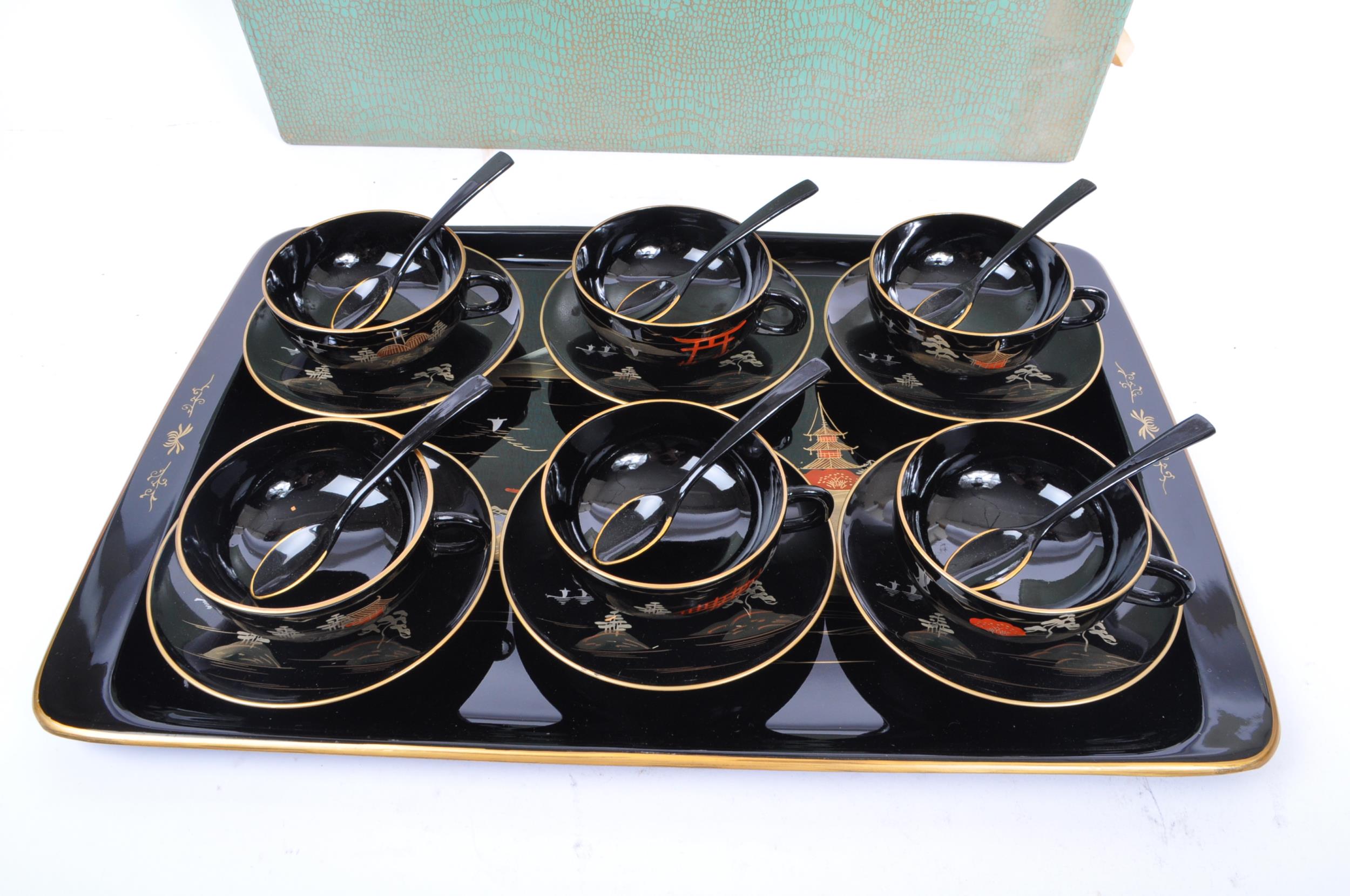 VINTAGE 20TH CENTURY BOXED ASIAN COFFEE / TEA SET - Image 13 of 15