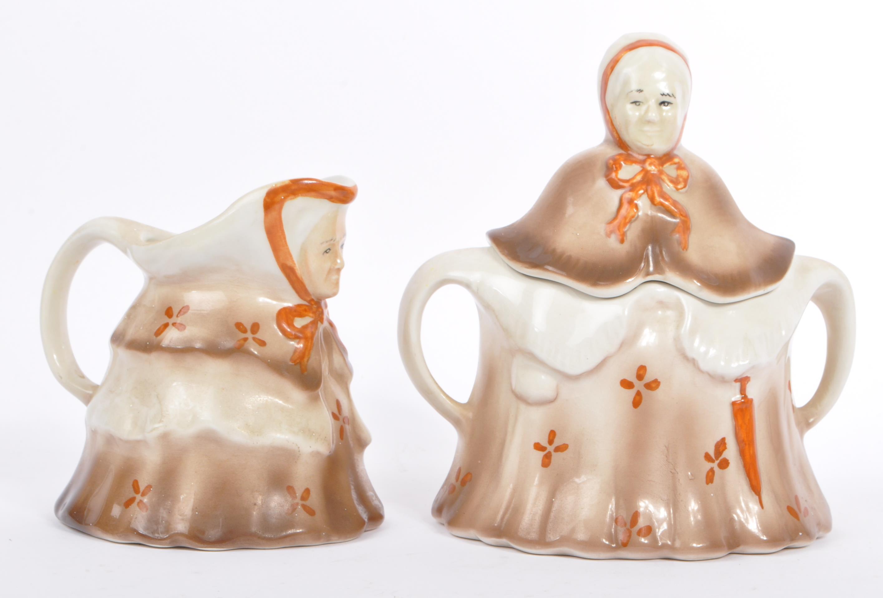 1930S TONY WOOD POTTERY LITTLE OLD LADY TEA SET - Image 6 of 8