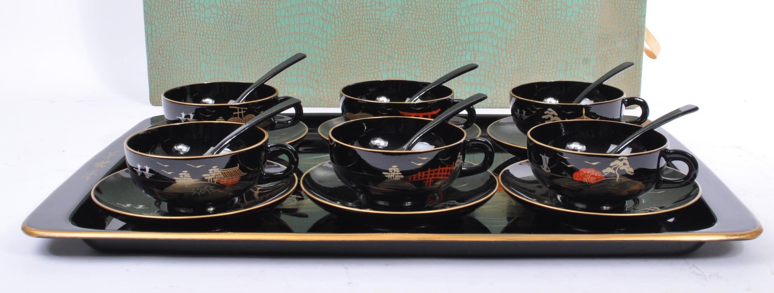 VINTAGE 20TH CENTURY BOXED ASIAN COFFEE / TEA SET - Image 9 of 15