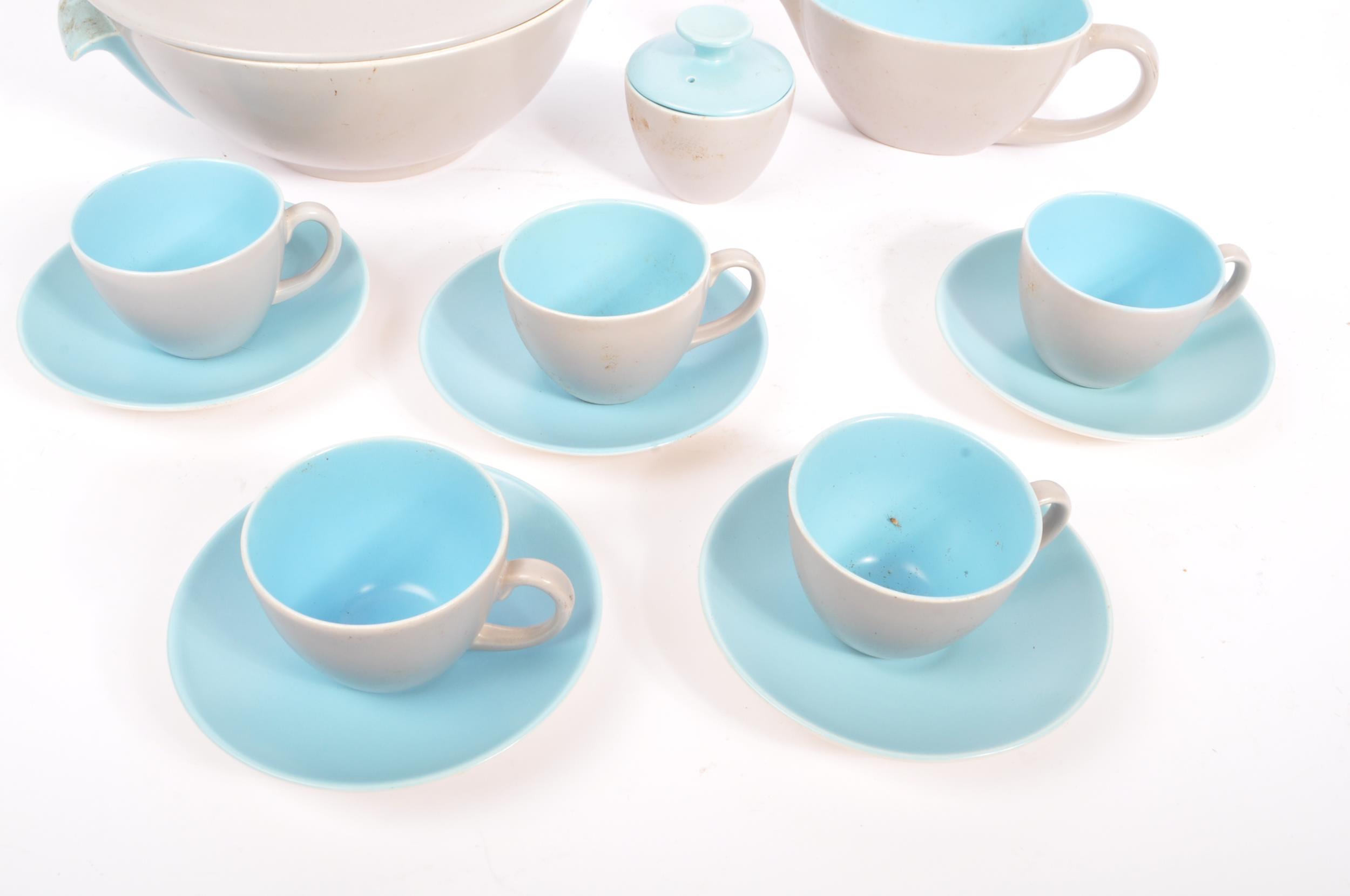 VINTAGE GREY & SKY BLUE TWINTONE SERVICE BY POOLE POTTERY - Image 7 of 8