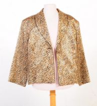 VINTAGE JAEGER SILK LEOPARD PRINT BLAZER