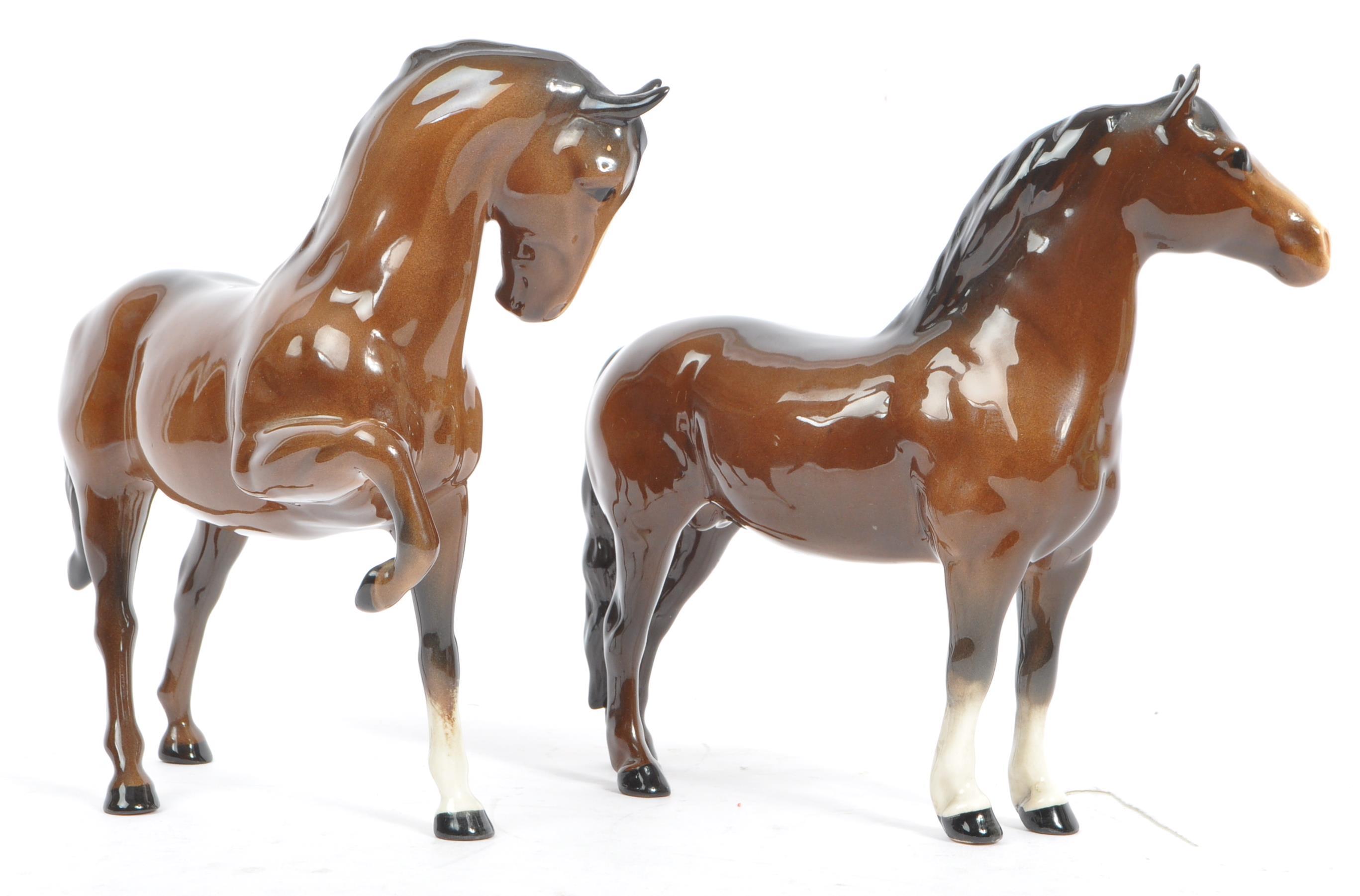 TWO BESWICK PORCELAIN VINTAGE HORSE FIGURES - Image 3 of 7