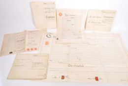 VICTORIAN 19TH CENTURY SIX VELLUM PROPERTY DOCUMENTS