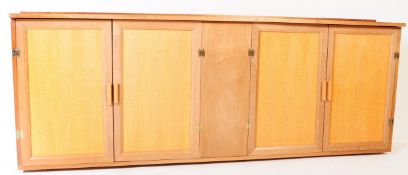 1950S MCM OAK ELONGATED FLOOR STANDING WALL UNIT CUPBOARD