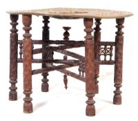 EARLY 20TH CENTURY INDIAN BENARES FOLDING TABLE