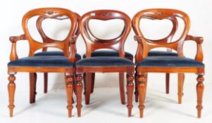 SET OF SIX VICTORIAN STYLE BALLOON BACK DINING CHAIRS