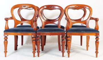 SET OF SIX VICTORIAN STYLE BALLOON BACK DINING CHAIRS