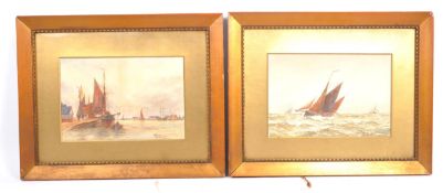 TWO 19TH MARITIME SAILING BOAT SCENES BY WG WHITTINGTON