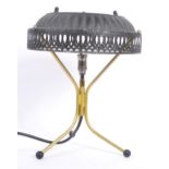 LATER 20TH CENTURY BRASS TRIPOD TABLE LAMP