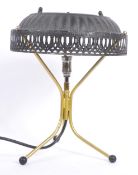 LATER 20TH CENTURY BRASS TRIPOD TABLE LAMP