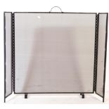 CONTEMPORARY EBONISED METAL FOLDING FIRE SCREEN