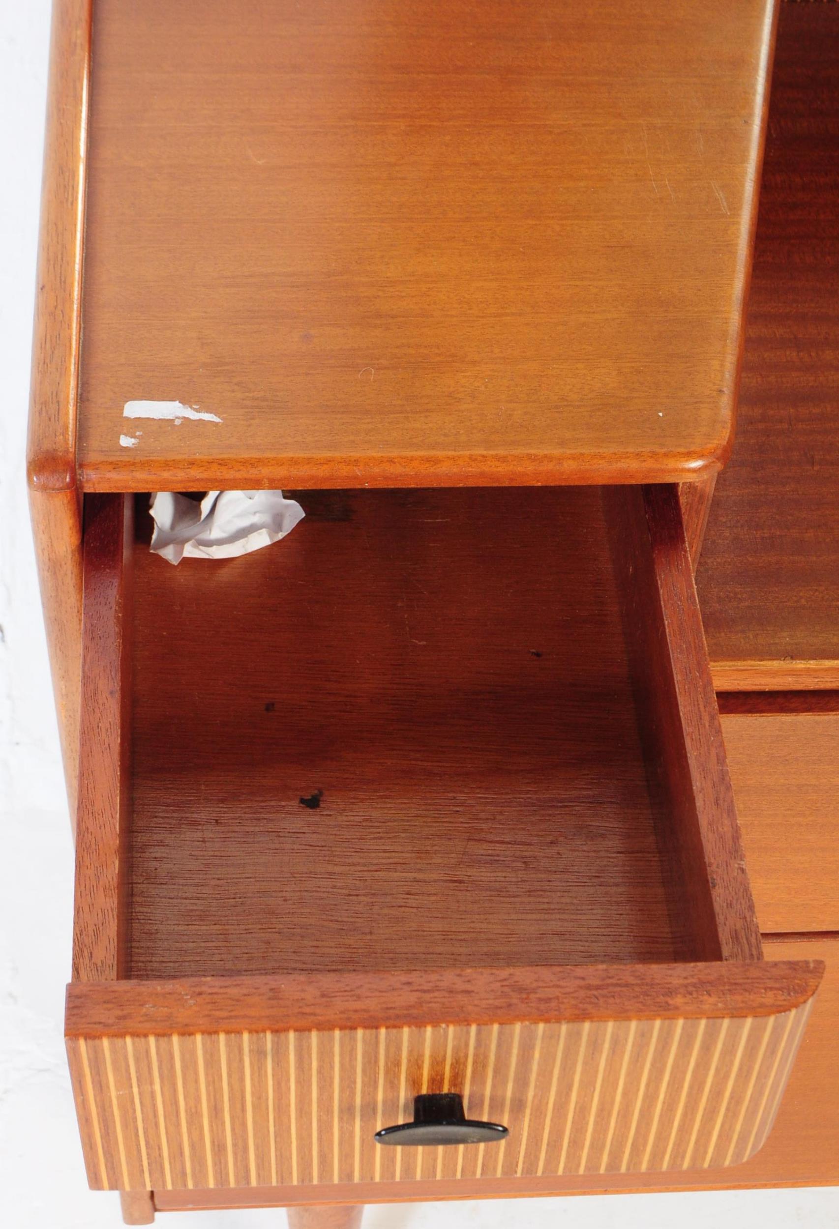 RETRO MID CENTURY TEAK DRESSING TABLE CHEST OF DRAWERS - Image 4 of 8