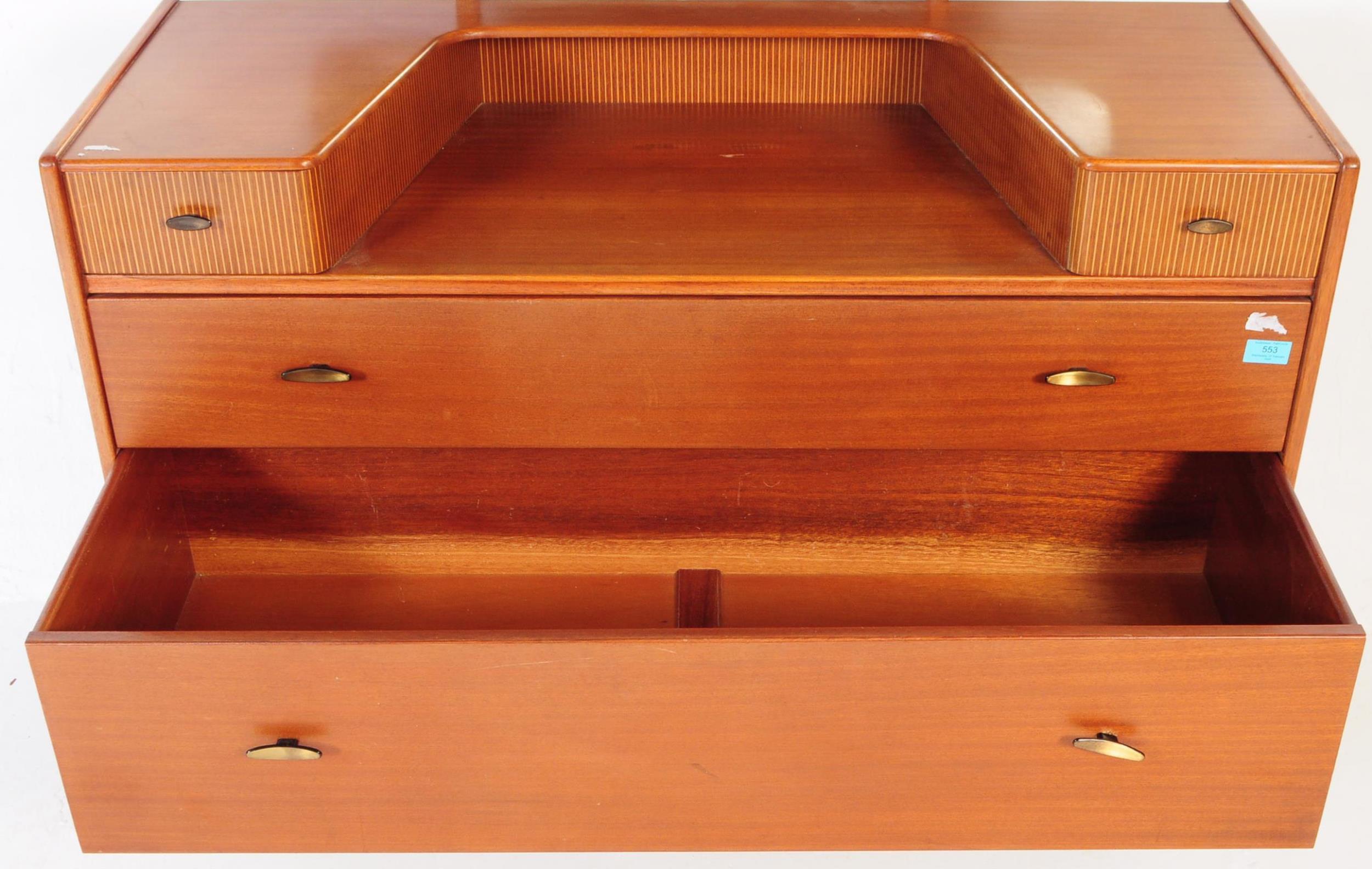RETRO MID CENTURY TEAK DRESSING TABLE CHEST OF DRAWERS - Image 6 of 8